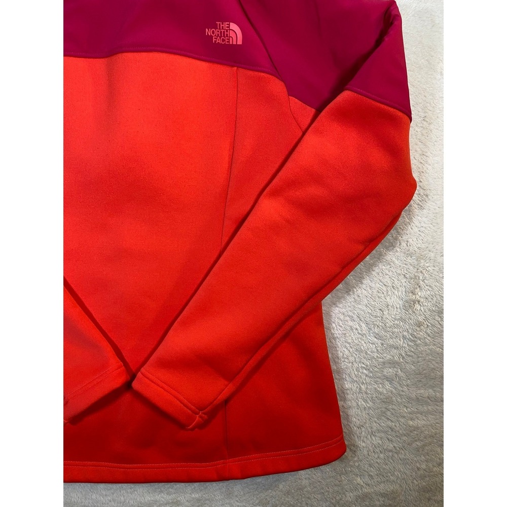 The North Face Womens Full Zip Fleece Jacket Orange Red Colorblock SZ Large - Picture 15 of 16